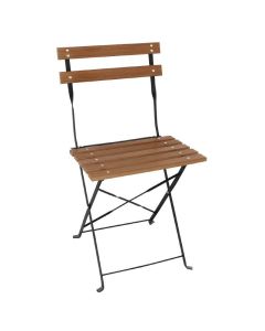 Chaises Bistro Imitation Bois Bolero - Lot de 2 - 