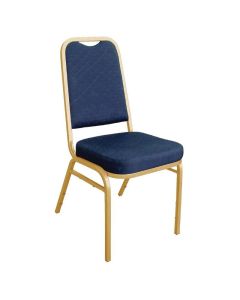 Chaises de banquet à dossier carré bleues - Lot de 4