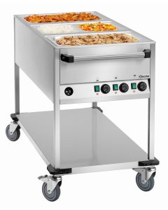 Chariot à bain-marie - 3 Cuves GN 1/1 avec Robinet - Bartscher - 