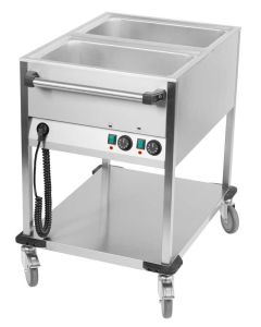 Chariot Mobile / Bain Marie Chauffant 2 Cuves GN 1/1 - BMPK 2120