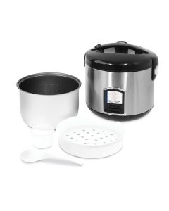Cuiseur à Riz Inox avec Fonction Cuisson Vapeur - 1,8 Litres