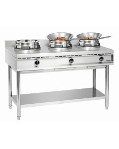 Cuisinière wok à gaz - 3 brûleurs x 11.5 kw - Bartscher