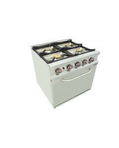 Cuisinière à Gaz 4 Feux avec Pilote et Four Thermostatique GN 2/1 - Arilex