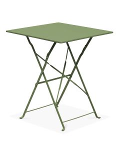 Table de terrasse pliante bistrot en acier vert cactus