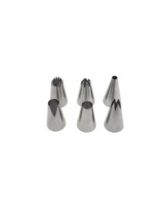 Lot de 6 douilles à pâtisserie en inox grand modèle Zenker Smart Pastry