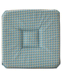 Galette de chaise anti-taches à rabats Paon bleu turquoise