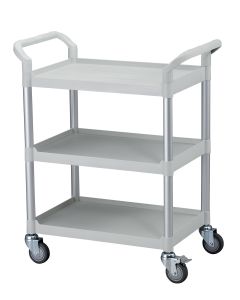 Chariot de service polypropylène gris clair 3 plateaux 800 x 480 x H1000 mm Multiroir