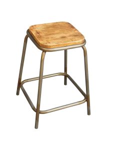 Tabouret  assise carrée bois