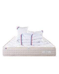 Matelas 180x200 cm, Sublime, 20 cm, mémoire de forme, ferme, face été/hiver + 2 oreillers + couette