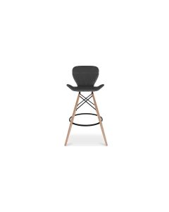 Chaise de bar design scandinave avec pieds en bois naturel - Laila
