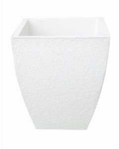 Vase en béton peint blanc de 40x40x46cm pour une décoration moderne et robuste
