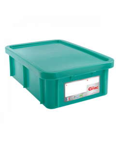 Bac renforcé HACCP 600 x 400 + couvercle  - Vert 25 L Gilac
