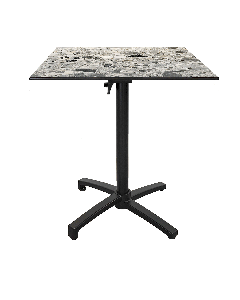 Table h90cm, pliable pour terrasse en Compact HPL décor pierre cepp 70x70
