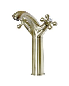 Robinet de salle de bain élégant en laiton antique avec des têtes rétro anciennes