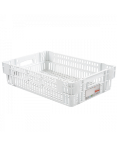 Caisse ajourée empilable emboîtable HACCP 600 x 400  - Blanc 27 L Gilac