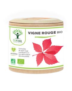Vigne rouge Bio - Complément alimentaire - Jambes lourdes Circulation sanguine - Fabriqué en France - 60 gélules
