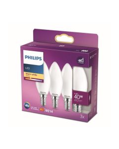 Pack de 3 ampoules LED Philips E27 40W Blanc Chaud