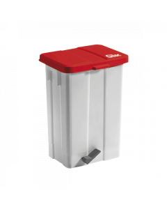 Poubelle compacte à pédale + couvercle  - Rouge 50 L Gilac