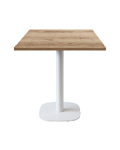Table 70x70cm - modèle Round pied blanc chêne delano
