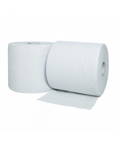 Bobine industrielle d'essuyage 1500 formats pure ouate blanc 2 plis 23.5x30.5cm Ecolabel x 2 bobines - WEPA Professional