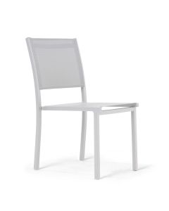Chaise de terrasse aluminium et textilène blanc