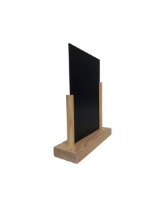 Porte menu de table en bois brut avec ardoise format A4 - Fabrication française