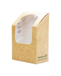 Emballage Alimentaire Professionnel Compostable à Wrap et Tortilla Kraft avec Fenêtre PLA - Lot de 500 - Vegware