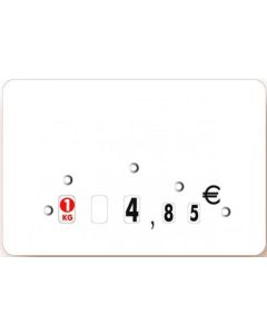 ETIQUETTE VIERGE EN PVC SANS PIC AVEC 4 ROUELTTES-L2G