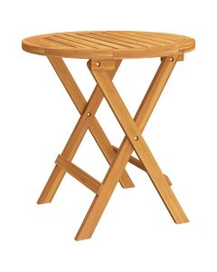 Table de bistro pliable en bois d'acacia massif ø46x47 cm pour jardin et terrasse