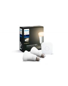 Kit de démarrage ampoule LED connectée PHILIPS Hue White - E27 - Pack de 2