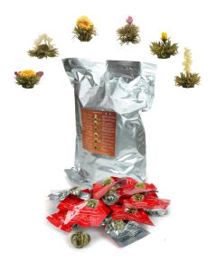 Creano Fleurs de thé 36 boules de thé blanc grand emballage, thé d'épanouissement en vrac, roses de thé, Blooming Tea, Flowering Tea