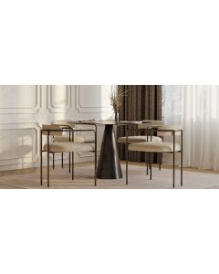 Chaise de salle à manger tapissée - Velours - Garne