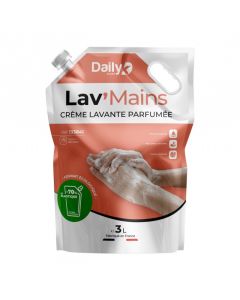 Crème lavante mains parfum amande douce LAV'MAINS - Poche 3l - Daily K