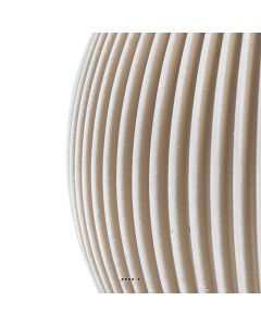 Vase Groove plastique forme boule H 19 x 21cm Blanc