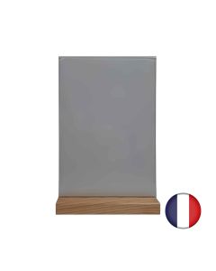 Porte menu de table en bois couleur pin naturel dimensions 21 x 6,5 x 2,4 cm avec plexi A4 - Lot de 2