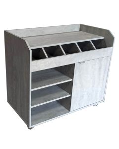 DESSERTE RESTAURANT SERVICE BAS Couleur - BETON GRIS, Montage - Non monté - Lot de 1