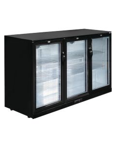 Arrière Bar Noir 3 Portes Pivotantes Vitrées Série G - 320 L - Polar