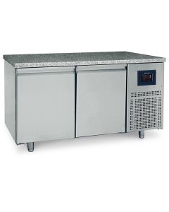 Table Réfrigérée Pâtisserie Avec 2 Portes 600X400 mm, Plan En Granite Avec Dosseret, -2°/+8°C - Wifi - Virtus