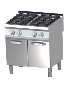 Fourneau Professionnel sur Meuble 4 Feux Vifs Gaz - 27 kW