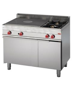 Fourneau plaque coup de feu 2 feux vifs -  Four à gaz 5 kw et placard fermé - Gastro M