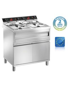 Friteuse électrique sur coffre - Super puissante - 2 x 9 Litres - Sofraca -