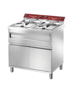 Friteuse Électrique sur Meuble avec Cuve Emboutie - 2 x 12 Litres