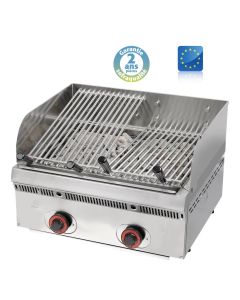 Grill à Pierre de Lave Wood steack gaz inclinable - L 600 mm - Sofraca