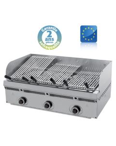 Grill à Pierre de Laves Wood steack gaz inclinable - L 900 mm - Sofraca