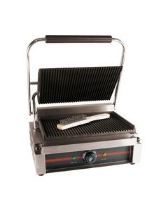 GRILL PANINI 1 PLAQUE RAINUREE DESSUS/DESSOUS EN