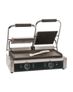 GRILL PANINI DOUBLE RAINURE DESSUS/DESSOUS EN