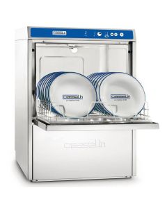 Lave vaisselle professionnel double paroi adoucisseur et pompe à vidange - 500x500 mm - Casselin