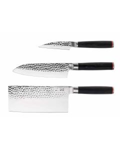 Le Set Asiatique de 3 couteaux : Couteau d'Office, Santoku, Hachoir - Kotai
