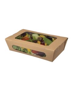 Lot de 200 barquettes à Salade Kraft Recyclable avec Fenêtre 200 mm - Colpac