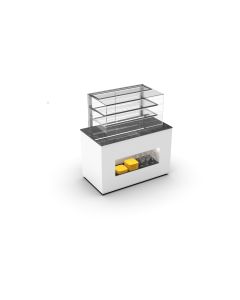 Buffet Neutre avec Vitrine Supérieur - 1300x700x1400 mm  Sayl